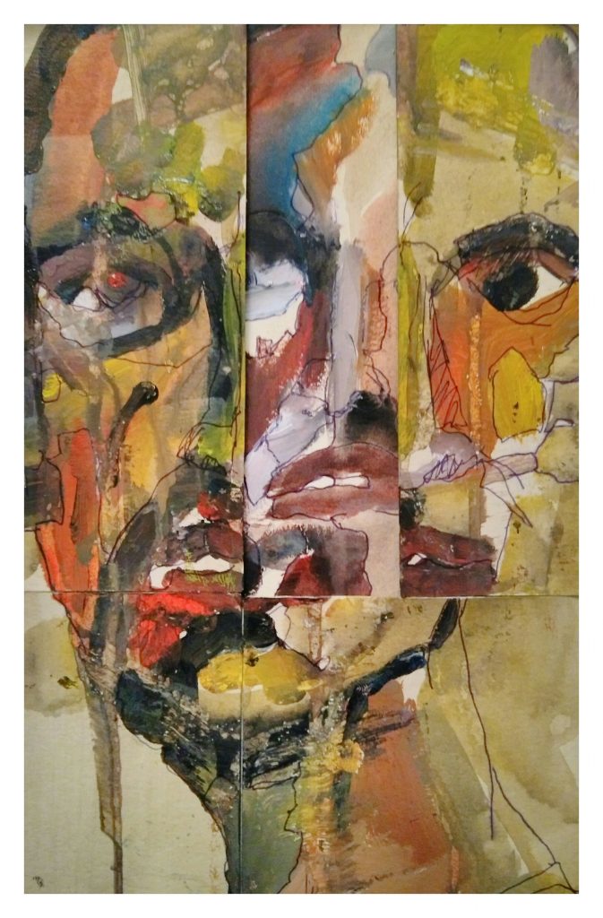 Acrylique et encre sur papier.